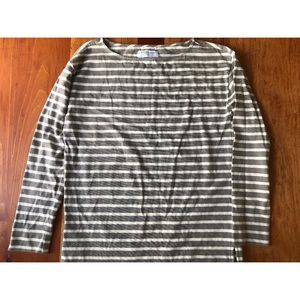 Everlane Gray Striped Heavyweight Tee : S